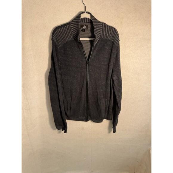 Rock Republic Jacket Mens XXL Gray Full Zip Sweater pockets - Picture 4 of 8